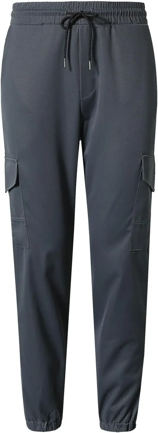 Men's Cargo Pants Casual Hiking Pants Joggers Sweatpants Streetwear Lightweight Drawstring Elastic Waist Pants with Pockets