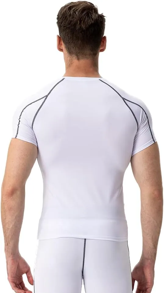 Men's Compression Shirt Short Sleeve Athletic Compression Tops Cool Dry Undershirts Baselayer Gym Workout T Shirt