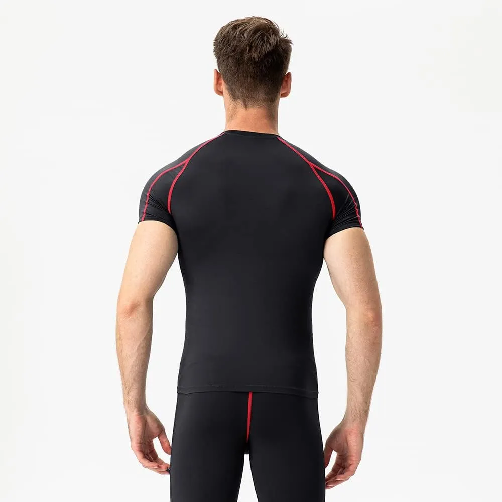 Men's Compression Shirt Short Sleeve Athletic Compression Tops Cool Dry Undershirts Baselayer Gym Workout T Shirt