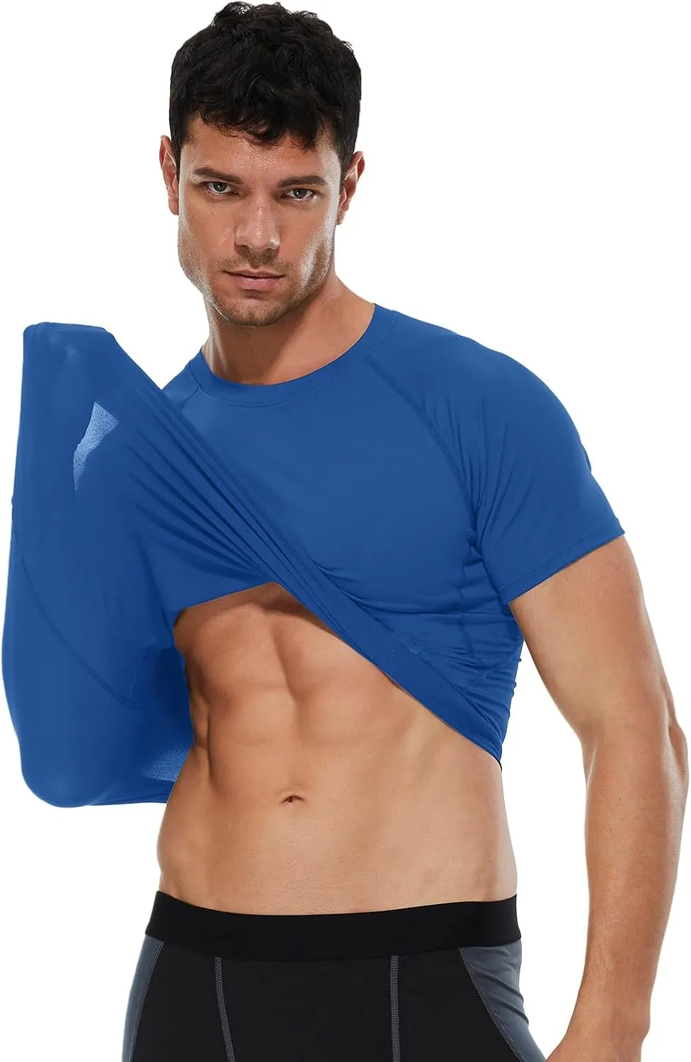 Men's Compression Shirt Short Sleeve Athletic Workout T Shirt Quick Dry Undershirts Baselayer Gym Tops