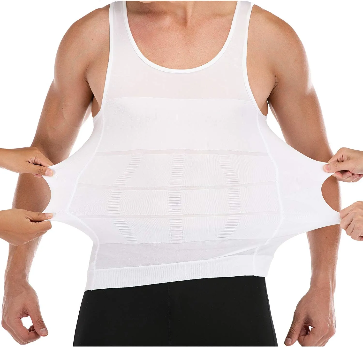 Mens Compression Shirt to Hide Gynecomastia Moobs Slimming Body Shaper Vest