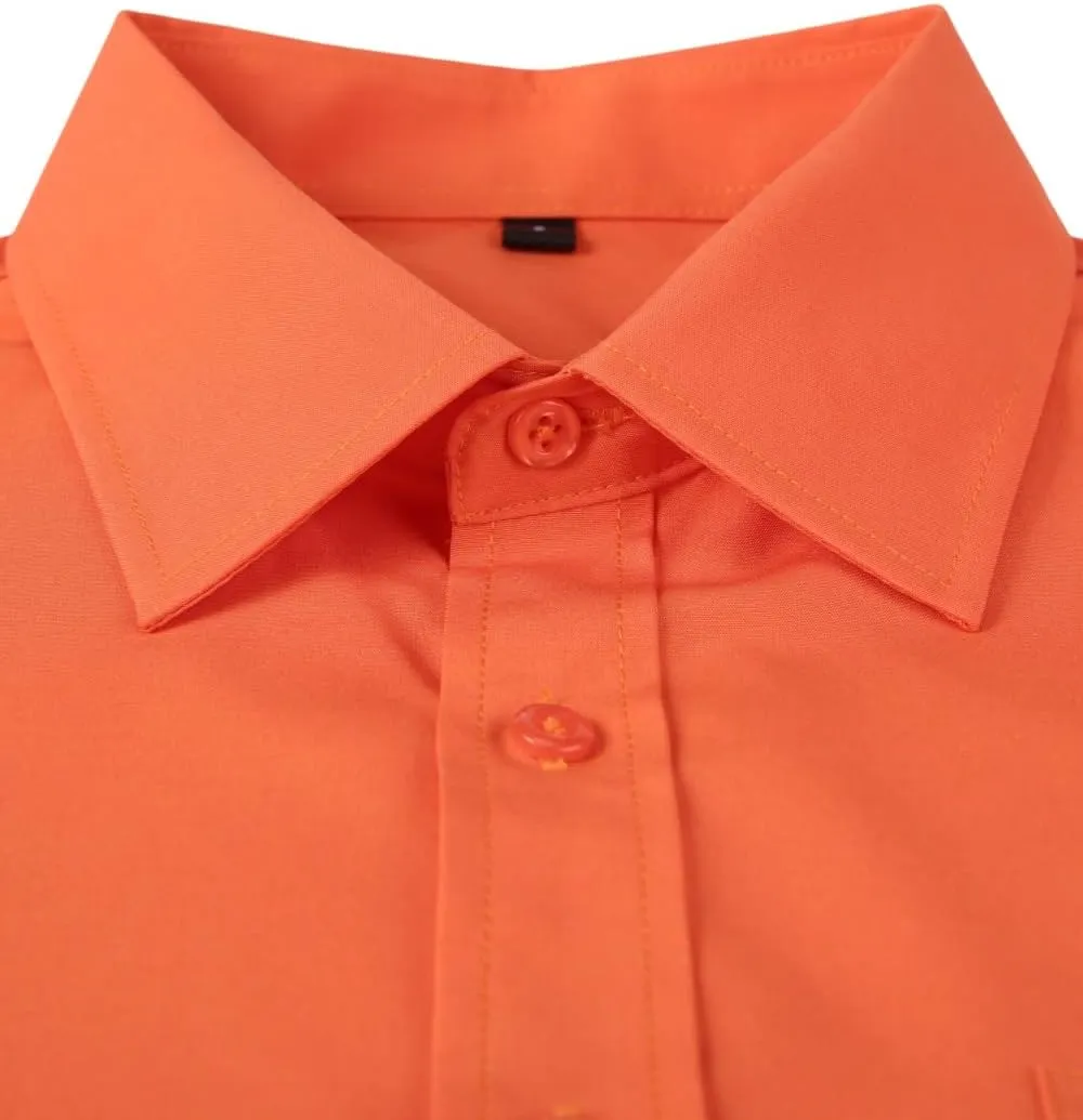 Men's Dress Shirts Long Sleeve Button Down Shirt Business Formal Stretch Shirt Regular Fit with Pockets