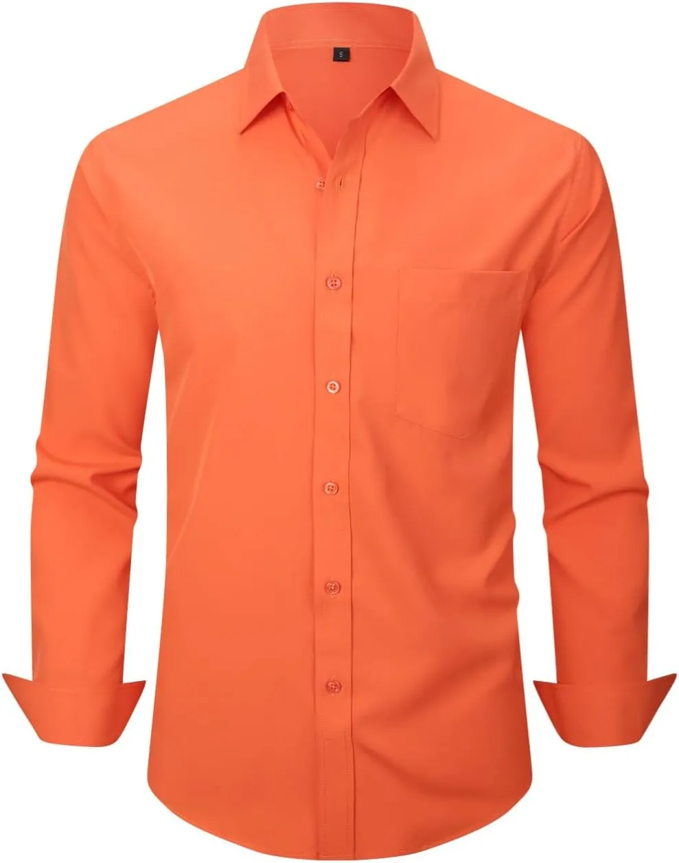 Men's Dress Shirts Long Sleeve Button Down Shirt Business Formal Stretch Shirt Regular Fit with Pockets