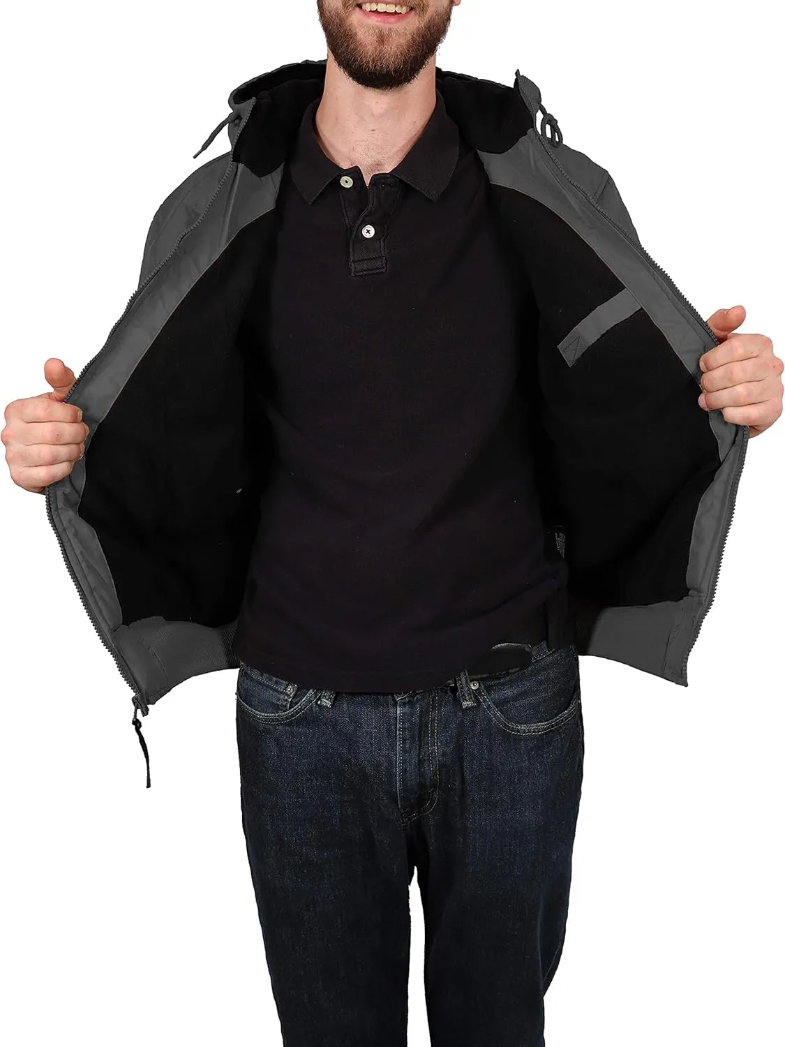 Men's Fleece Lined Quilted Winter Jacket Coat