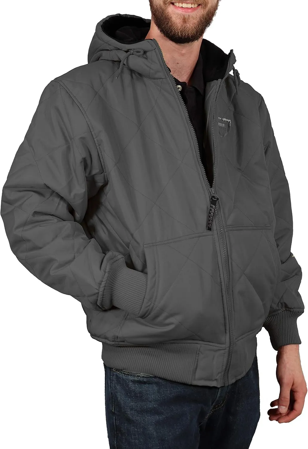 Men's Fleece Lined Quilted Winter Jacket Coat