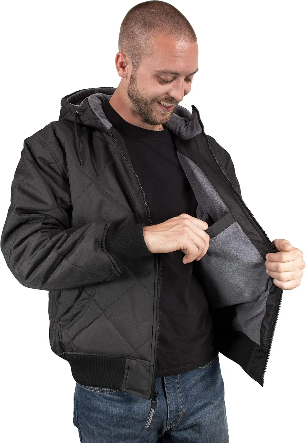 Men's Fleece Lined Quilted Winter Jacket Coat