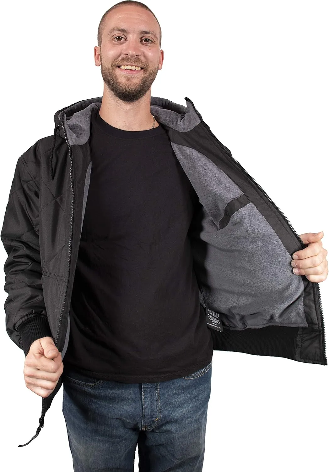 Men's Fleece Lined Quilted Winter Jacket Coat