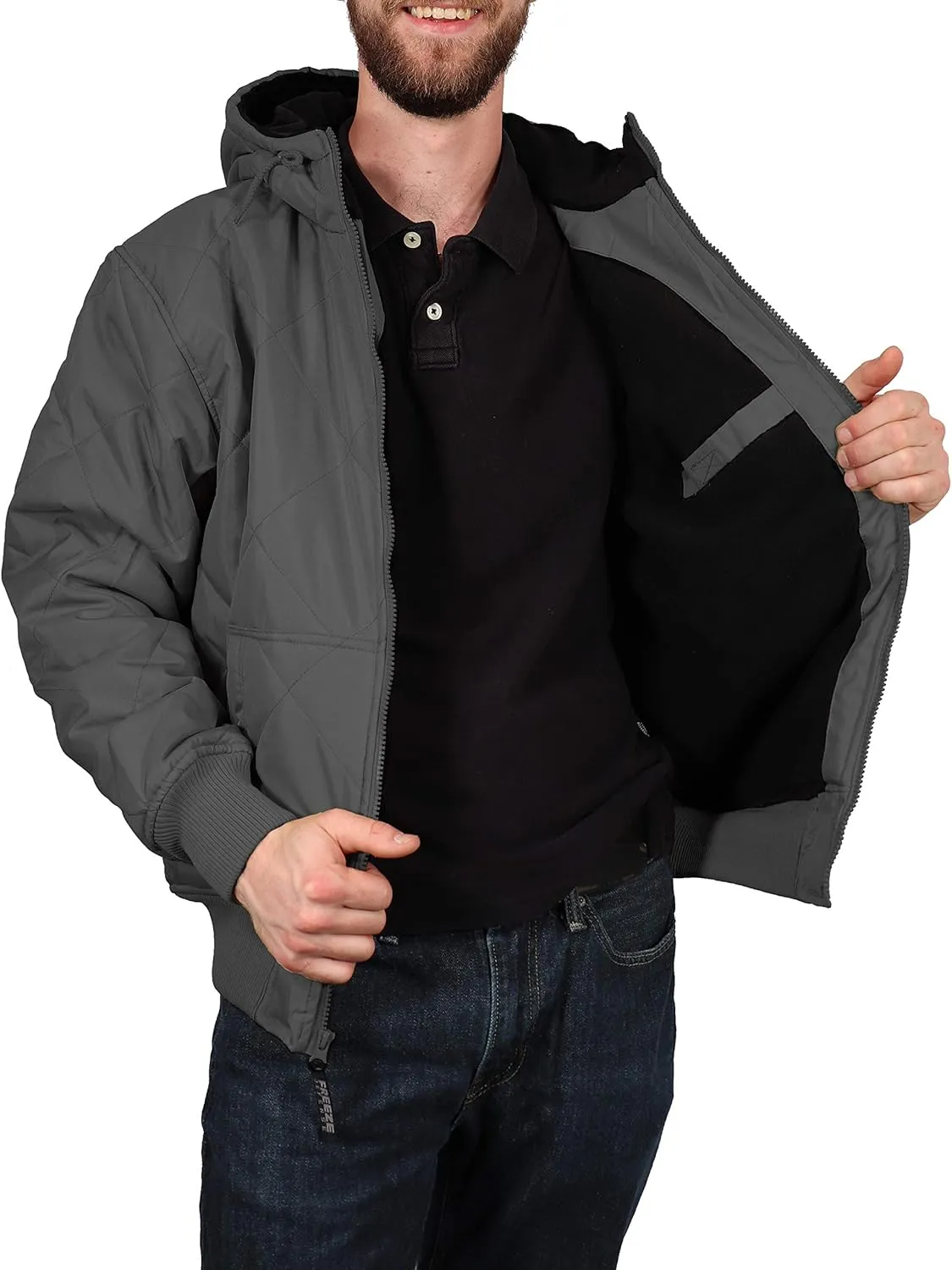 Men's Fleece Lined Quilted Winter Jacket Coat