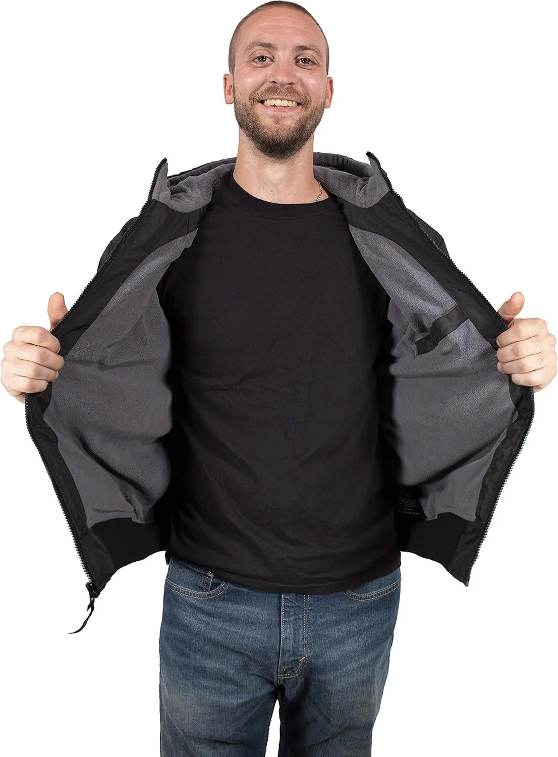 Men's Fleece Lined Quilted Winter Jacket Coat
