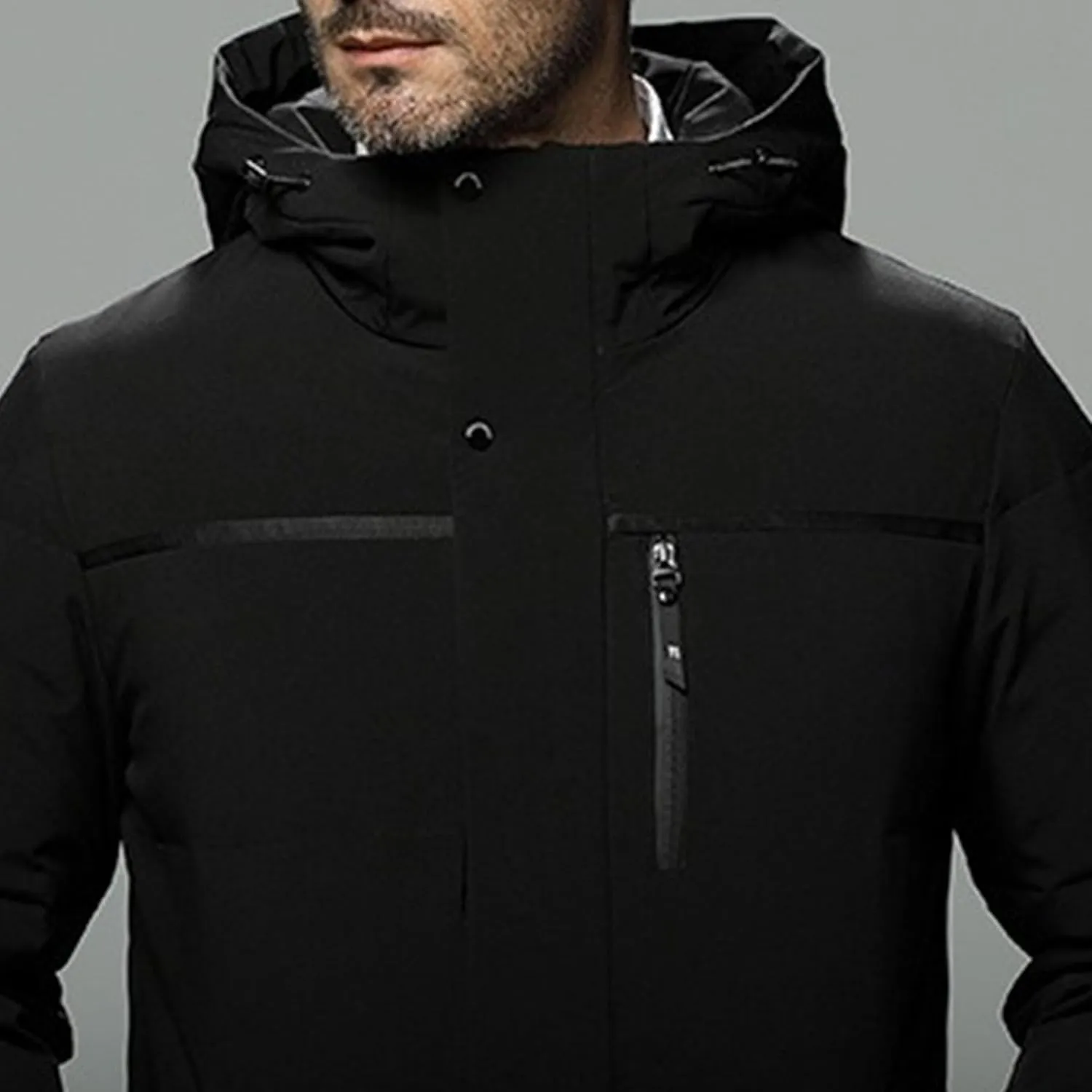 Men's Hoodie Long Down Jacket Windproof Insulated Warm Male Puffer Jackets Winter Thicken Solid Puffy Coat