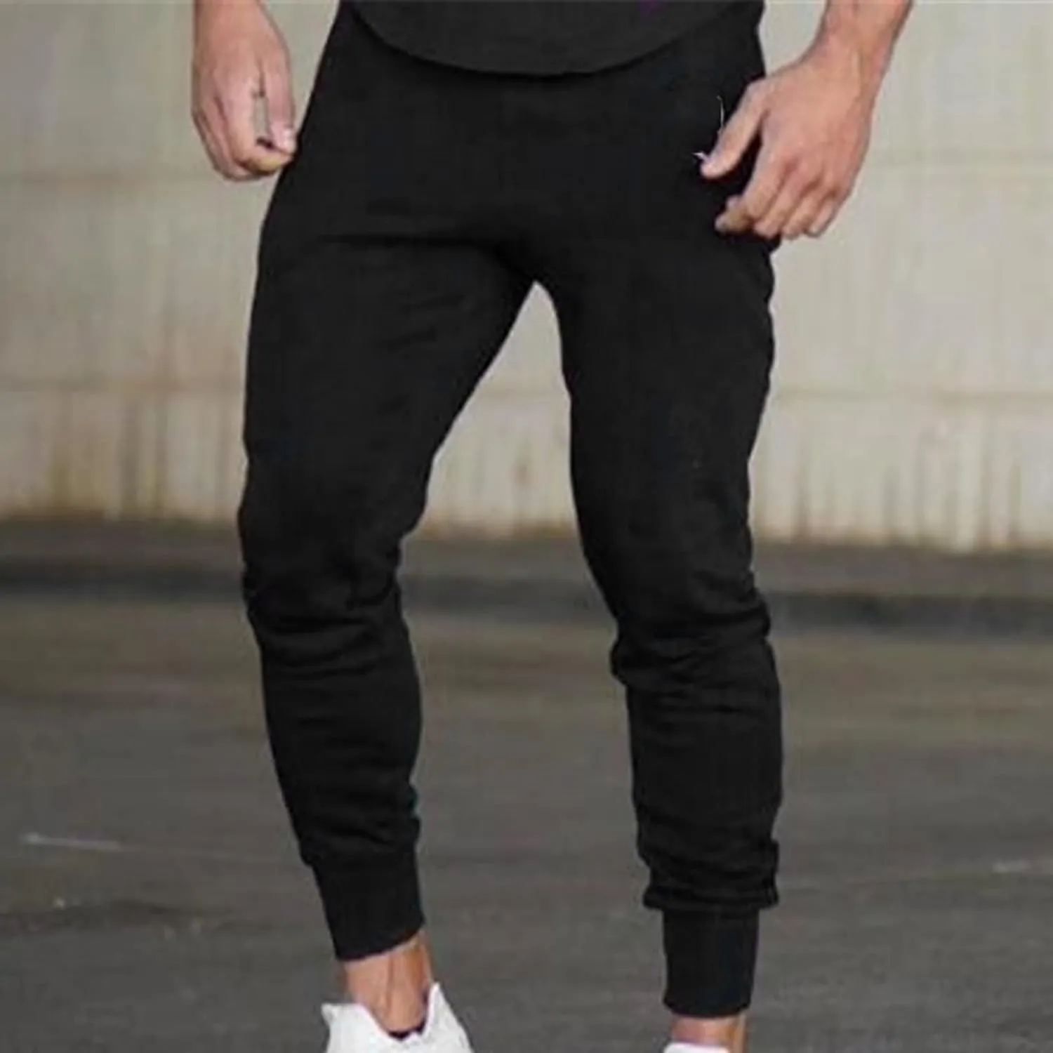 Men's Joggers Heavyweight Cargo Fleece Sweatpants Stretch Elastic Waist Trousers Drawstring Loose Pants with Pockets