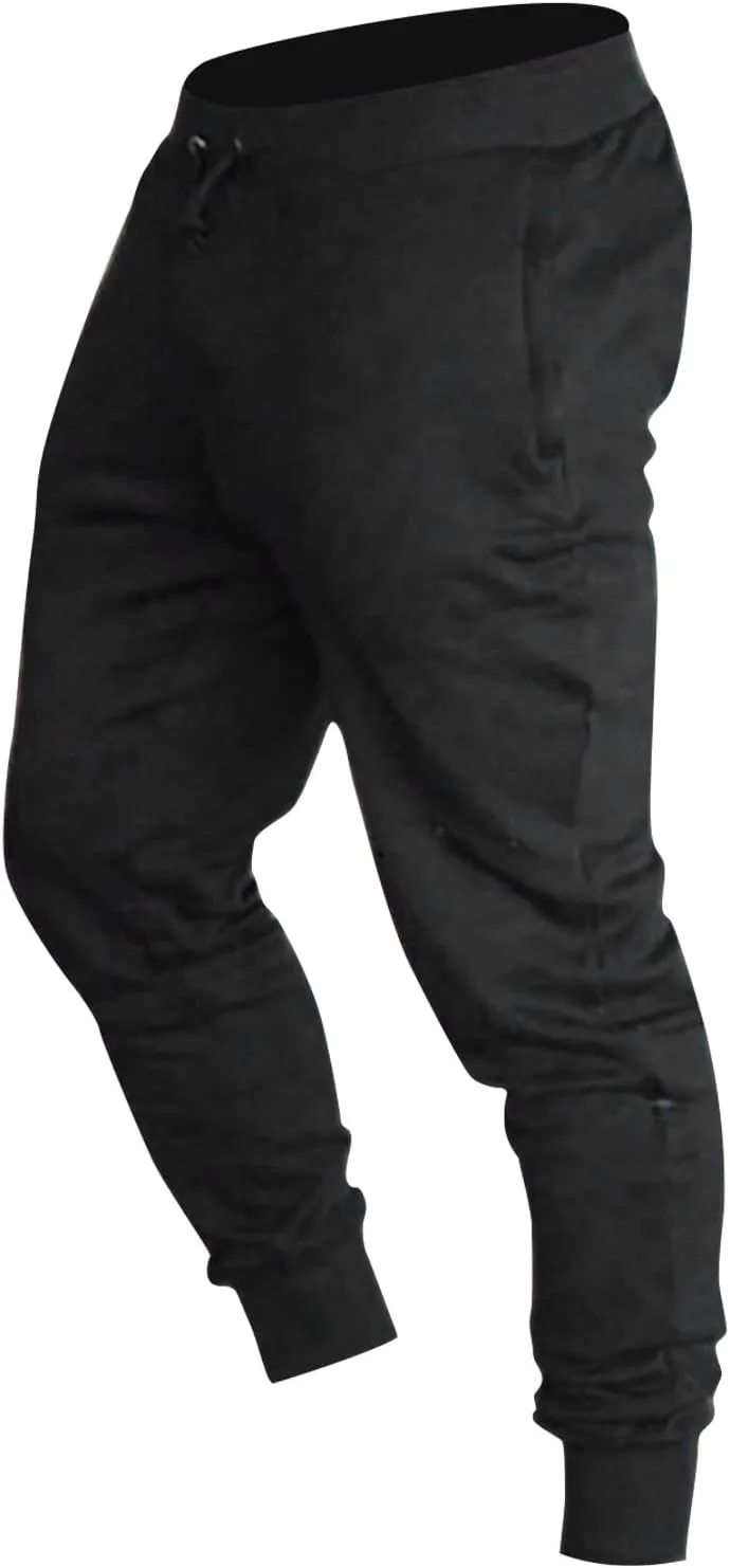 Men's Joggers Heavyweight Cargo Fleece Sweatpants Stretch Elastic Waist Trousers Drawstring Loose Pants with Pockets