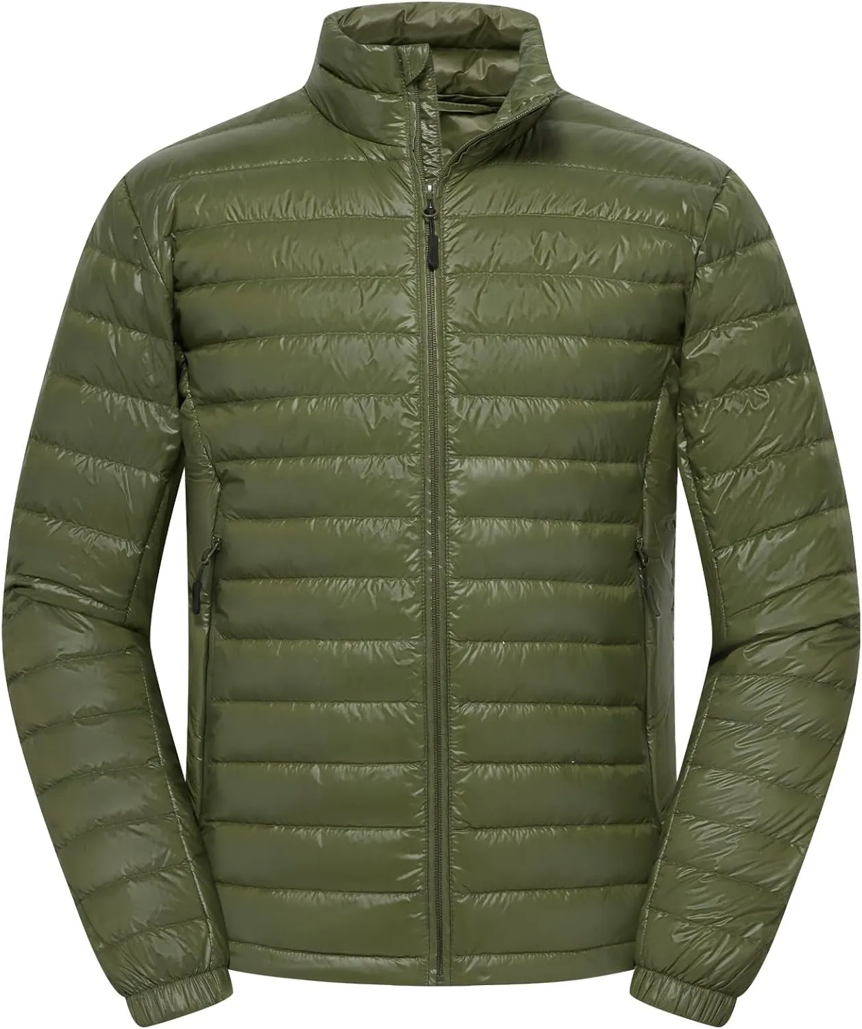 Mens Lightweight Down Jacket Water Resistant Puffer Insulated Warm Winter Coat with Pockets
