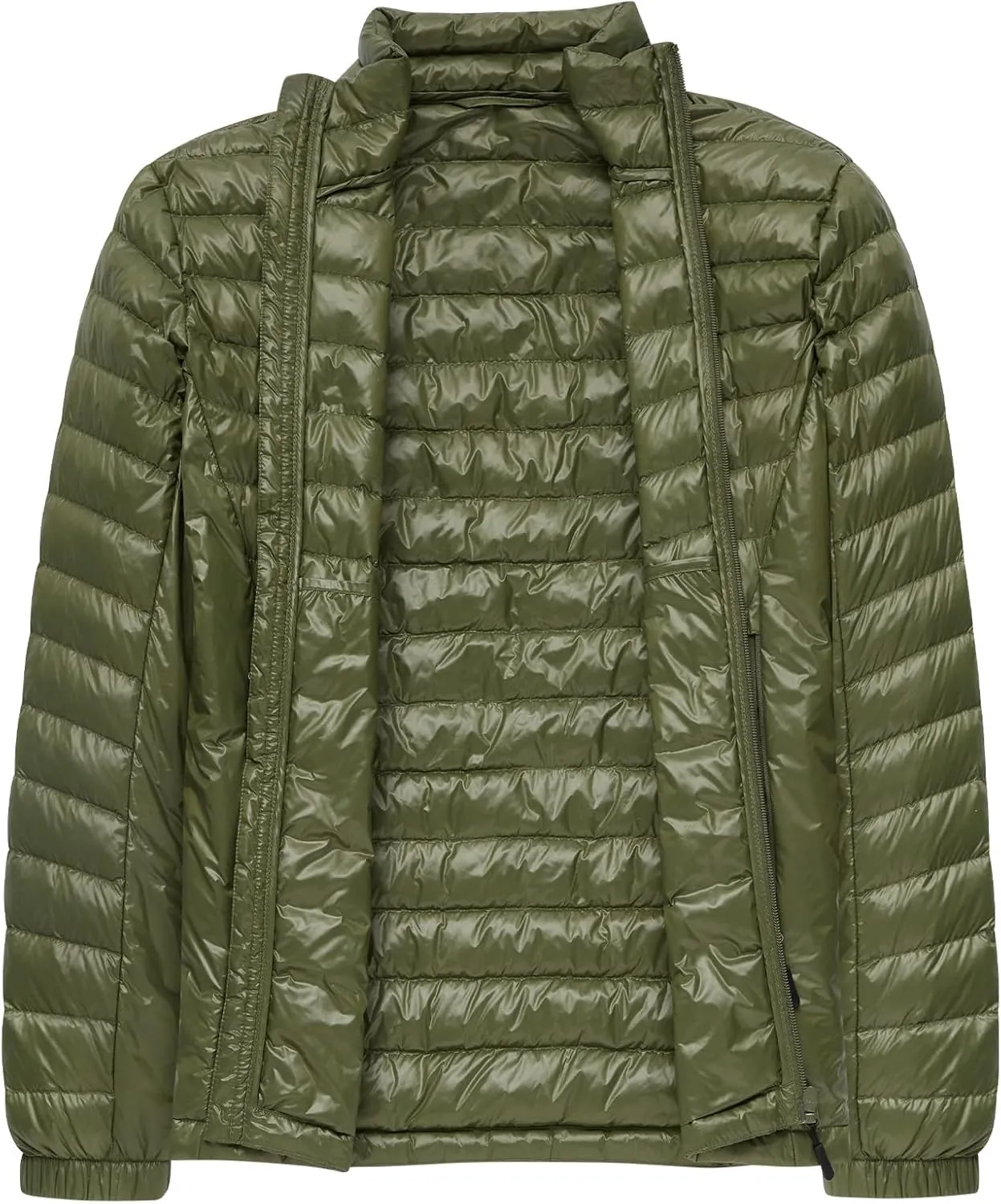 Mens Lightweight Down Jacket Water Resistant Puffer Insulated Warm Winter Coat with Pockets