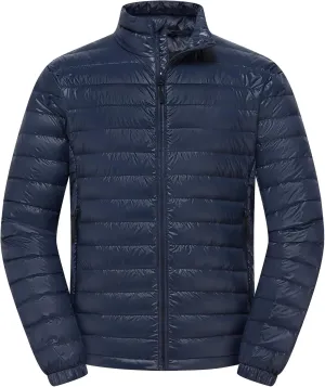Mens Lightweight Down Jacket Water Resistant Puffer Insulated Warm Winter Coat with Pockets