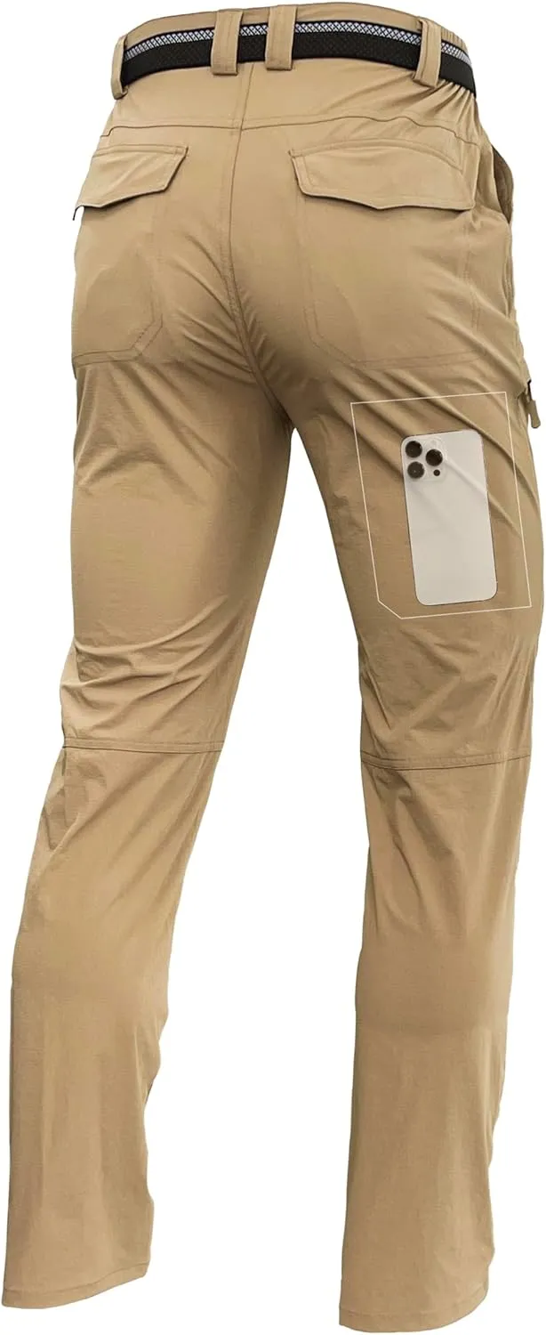 Men's Lightweight Hiking Cargo Pants Waterproof Quick Dry Travel Fishing Climbing Work Outdoor Pants