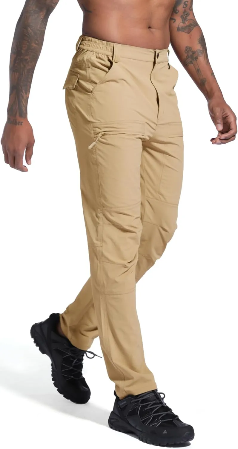 Men's Lightweight Hiking Cargo Pants Waterproof Quick Dry Travel Fishing Climbing Work Outdoor Pants