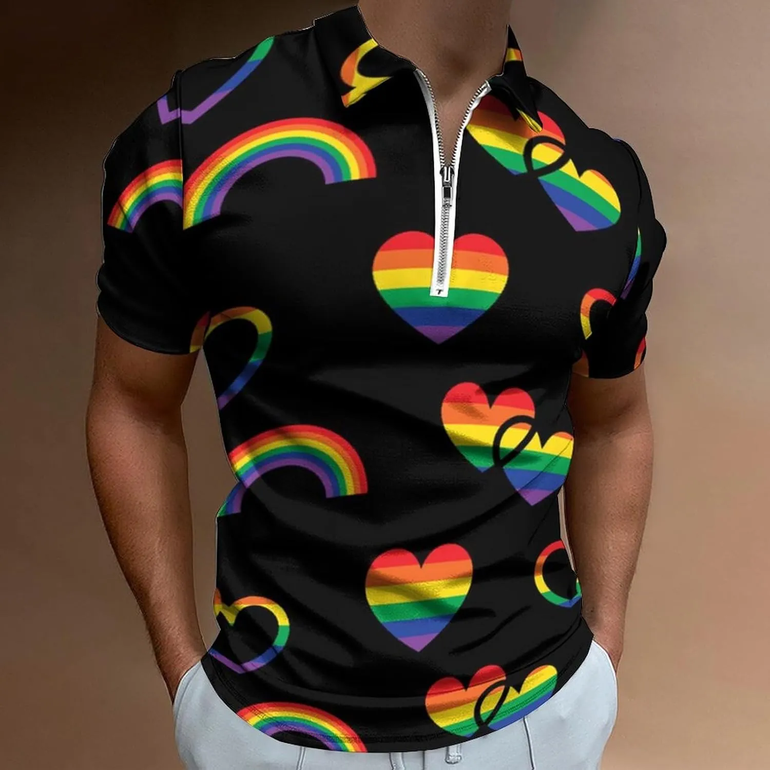 Mens Polo Shirts Short Sleeve Moisture Wicking Golf Polo Athletic Collared Shirt Tennis T-Shirt Tops