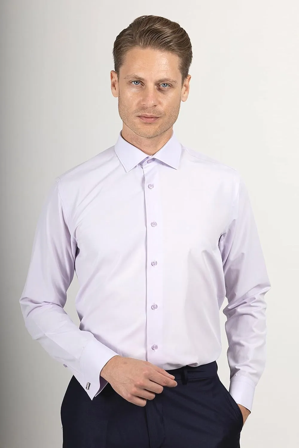 Mens Shirts | Mens Long Sleeve Shirt | French Cuff Dress Shirts for Men | Mens Stylish Formal Shirts | Button Up Shirt Men