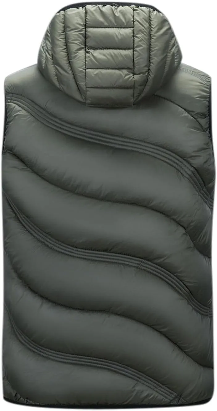 Men's Snow Waistcoat Fall Winter Warm Cotton Padded Sleeveless Jackets Plus Size Zipper Vest Coat Overcoat Outwear