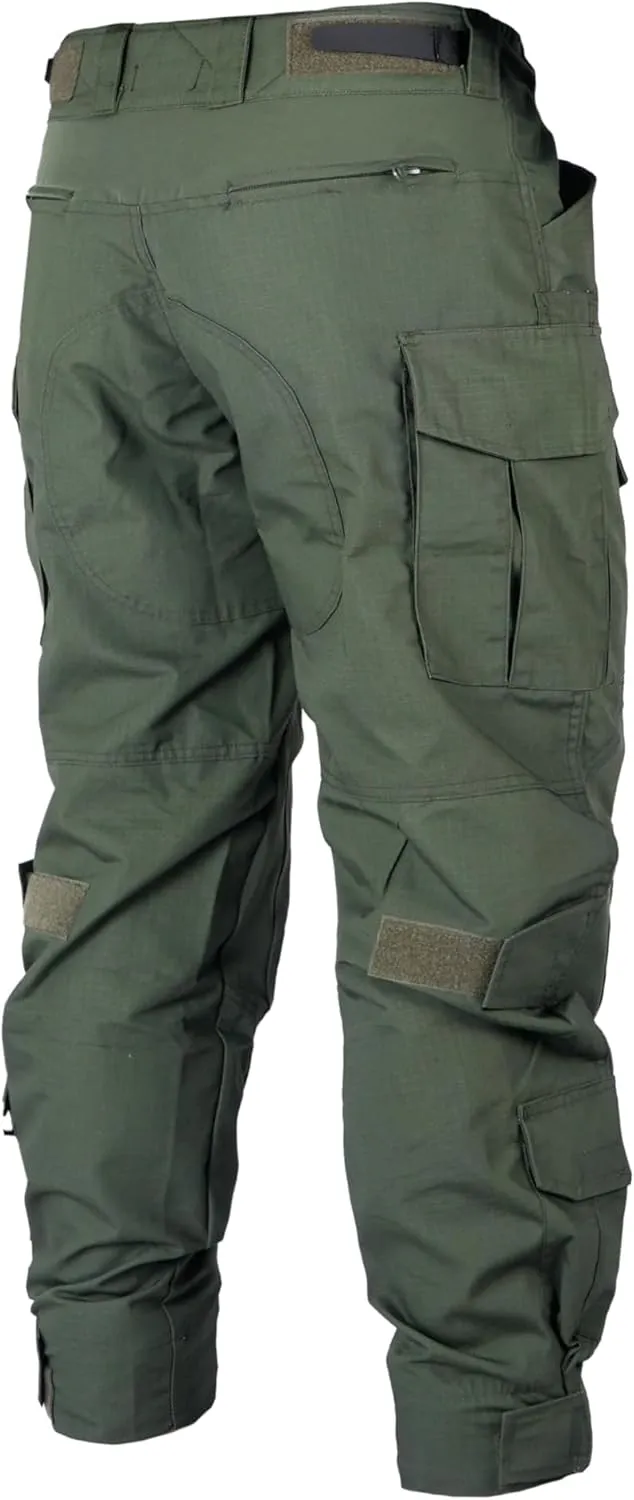 Mens Tactical Pants with Knee Pads Camo Cargo Pants Waterproof Hiking Pants 10 Pockets No Belt