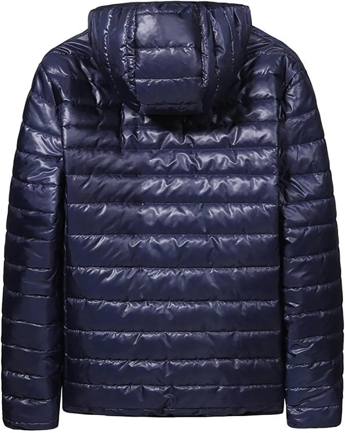 Mens Ultralight Highly Compressible Puffer Jacket Hooded Insulated Down Filled Bubble Quilted Packable Outerwear
