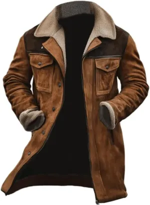 Men'S Vintage Western Suede Jacket Outdoor Coat Vintage Jacket