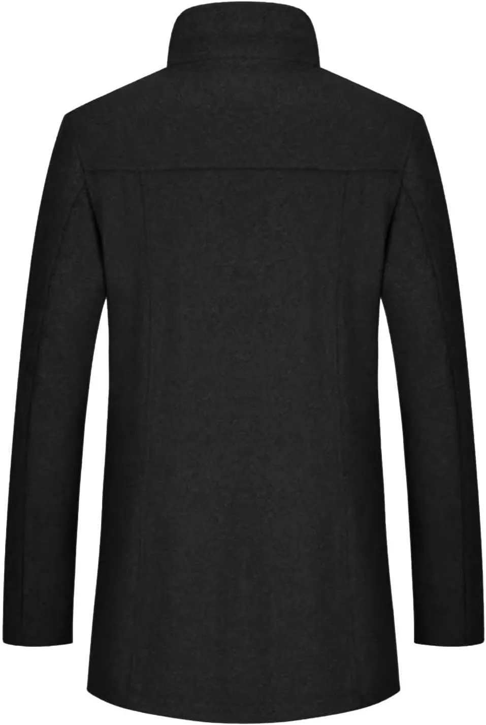Mens Winter Trench Coats Wool Blend Quilted Padded Warm Long Jackets Slim Fit Long Sleeve Zip Up Outerwear