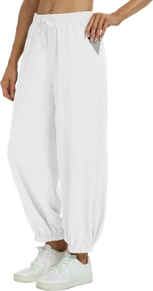 MoFiz Women's Hiking Pants Long Comfy Casual Pants Big Pocket Loose Athletic Pants Quick Dry Outdoor