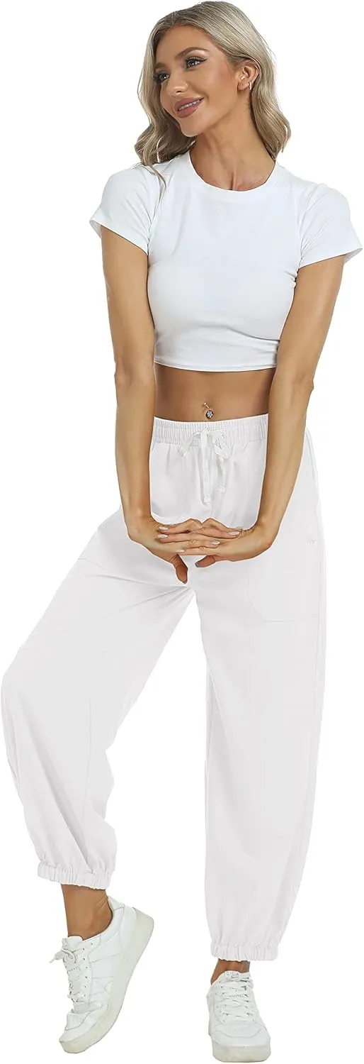 MoFiz Women's Hiking Pants Long Comfy Casual Pants Big Pocket Loose Athletic Pants Quick Dry Outdoor