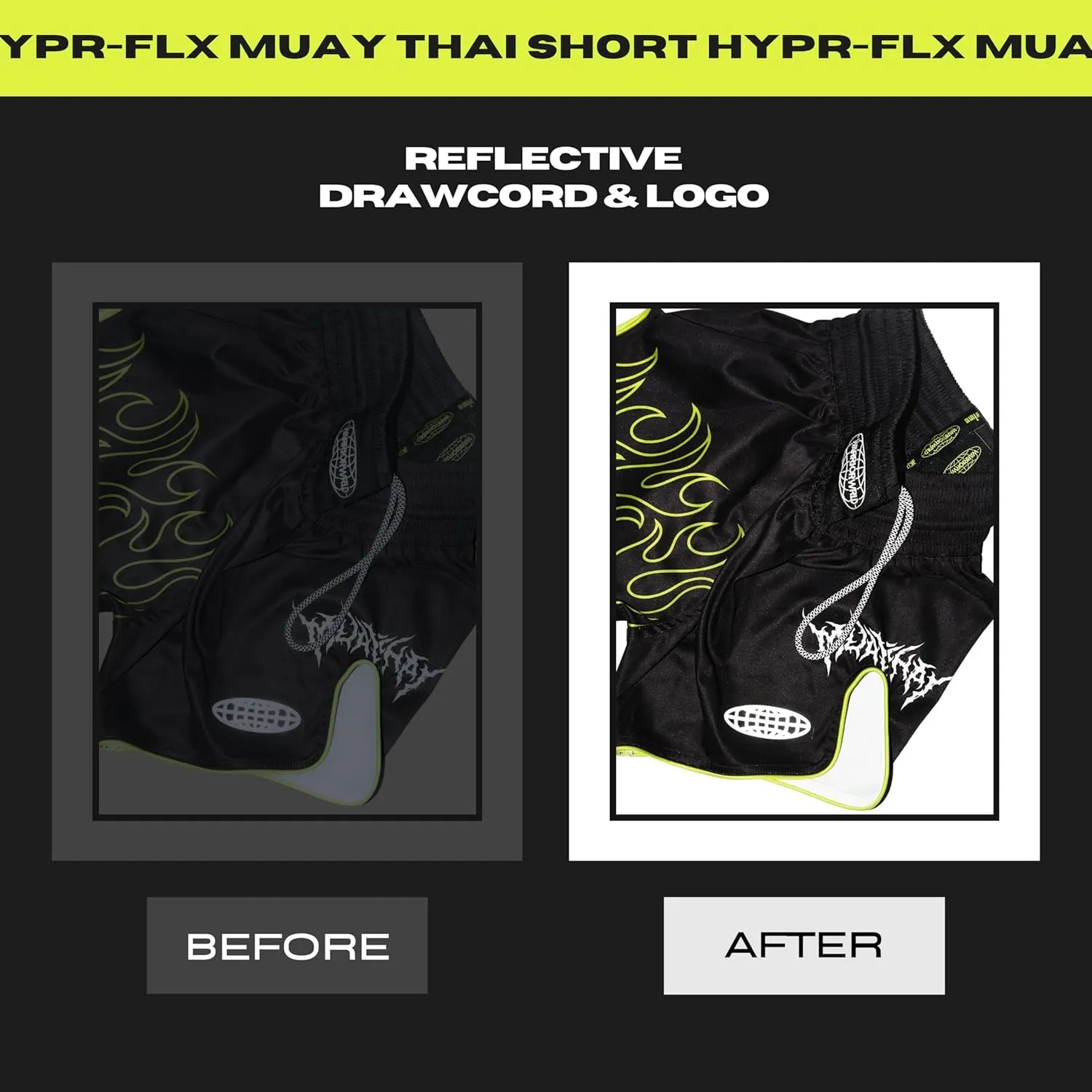 Muay Thai Shorts - Hypr FLX Muay Thai Shorts for Men and Women-Breathable and Lightweight Shorts for Fighting