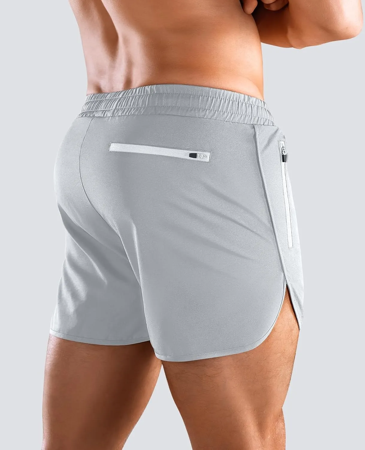 Niksa Mens Running Shorts 3" Workout Athletic Shorts with Zipper Pockets Lightweight Quick Dry Gym Shorts