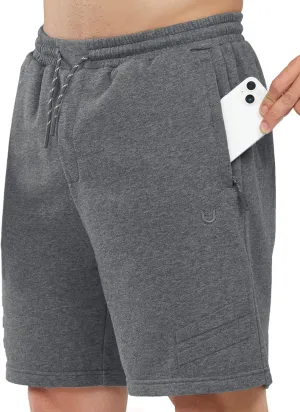 NORTHYARD Men's Athletic Running Shorts Cotton Casual Shorts with Zipper Pockets 7" Workout Gym Sweat Shorts