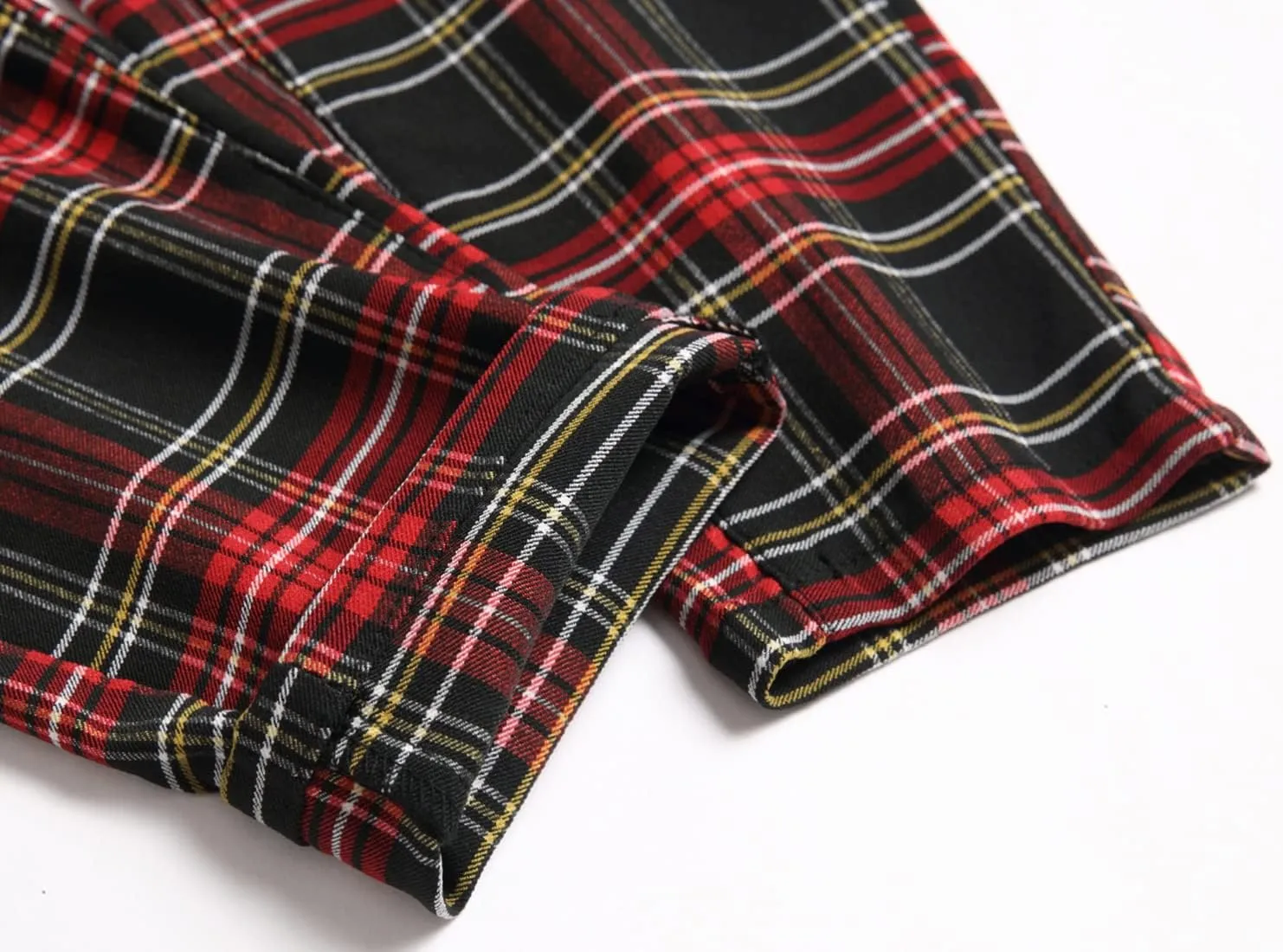 NOVOCCT Plaid Pants for Men - Skinny Mens Dress Pants - Stretch Slim Fit Business Casual Dress Chinos for Men