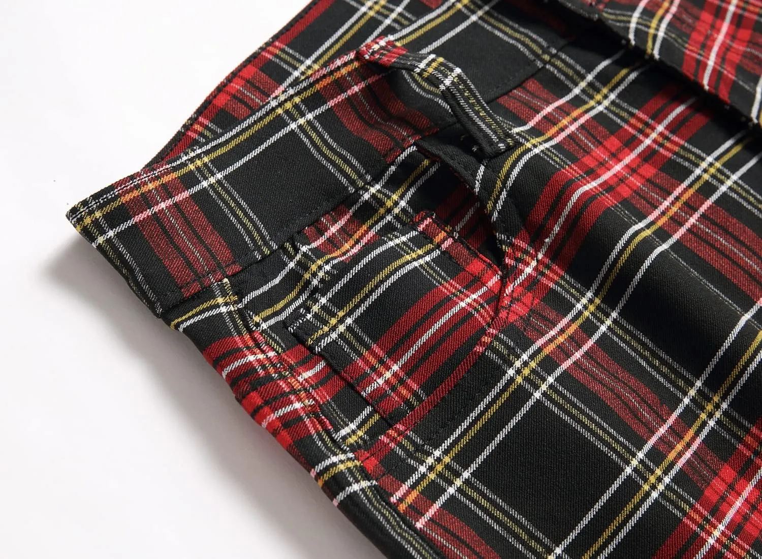 NOVOCCT Plaid Pants for Men - Skinny Mens Dress Pants - Stretch Slim Fit Business Casual Dress Chinos for Men