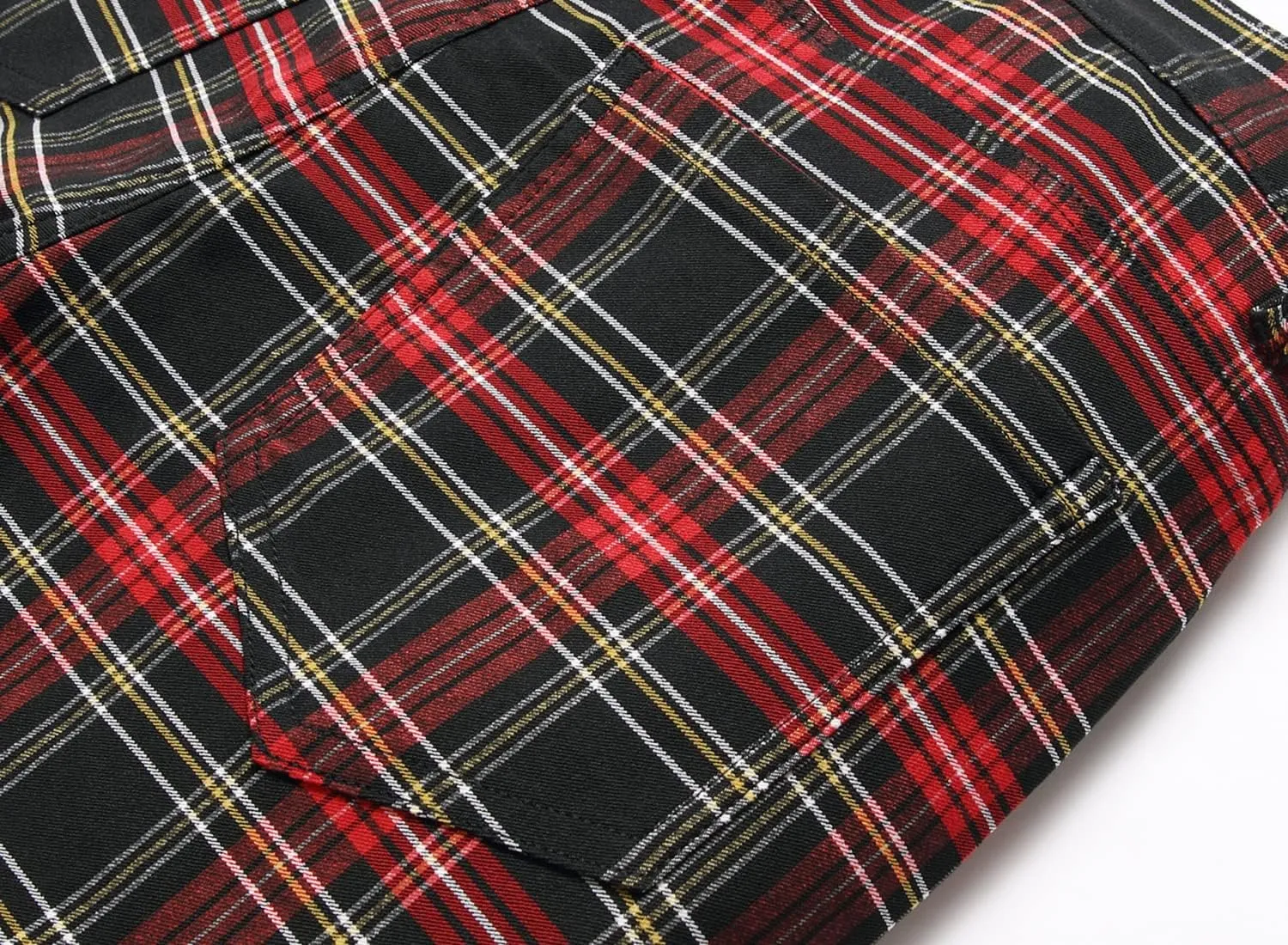 NOVOCCT Plaid Pants for Men - Skinny Mens Dress Pants - Stretch Slim Fit Business Casual Dress Chinos for Men