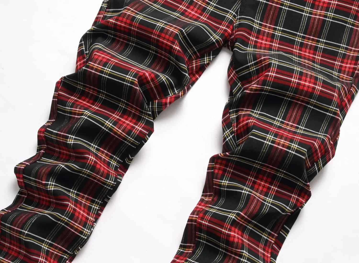 NOVOCCT Plaid Pants for Men - Skinny Mens Dress Pants - Stretch Slim Fit Business Casual Dress Chinos for Men
