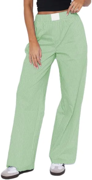 NUFIWI Women Y2k Lounge Pants High Waist Striped Printed Wide Leg Pants Summer Casual Going Out Pants with Pocket