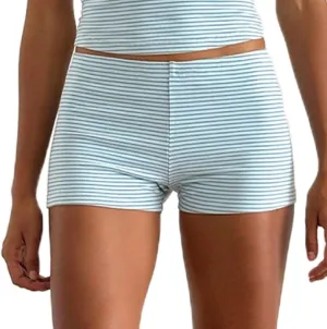 NUFIWI Y2k Striped Shorts for Women High Waist Stretch Micro Boy Shorts Slim Fit Pajamas Bottoms Lounge Shorts Sleepwear