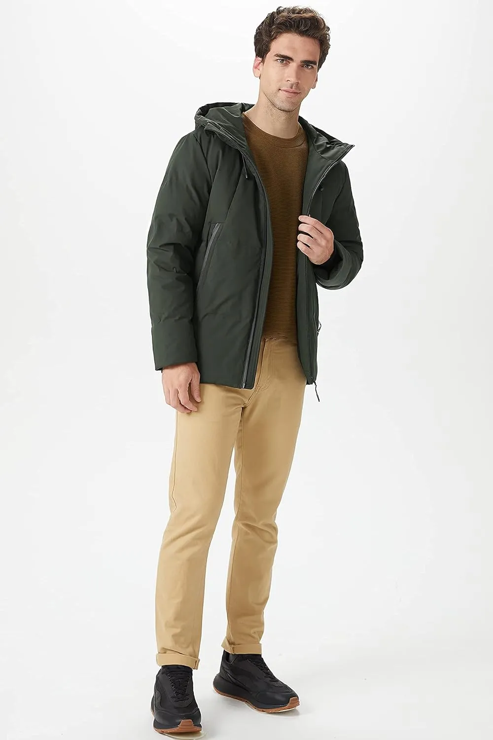 Orolay Men's Insulated Warm Hooded Puffer Down Jacket Winter Coat