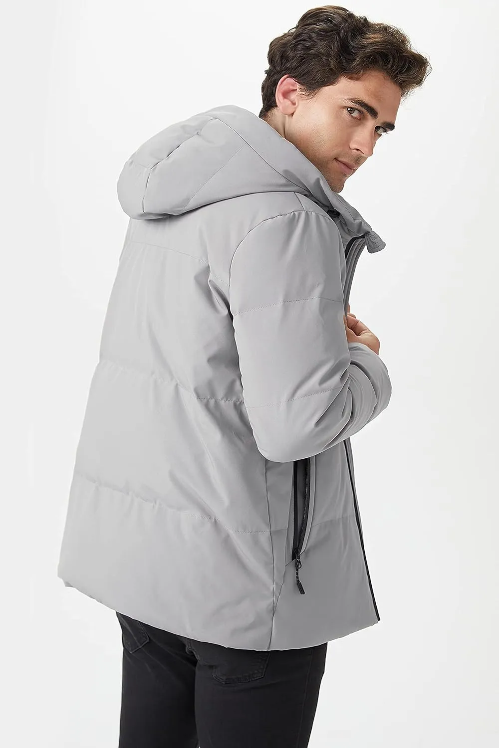 Orolay Men's Insulated Warm Hooded Puffer Down Jacket Winter Coat