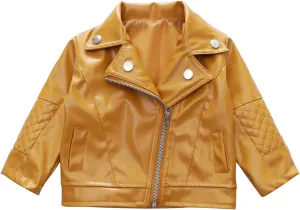 Outwear Baby Jacket Turn-down Short Coat Winter Leather Autumn Toddler Girls Kids Clothes Kids Winter Coat