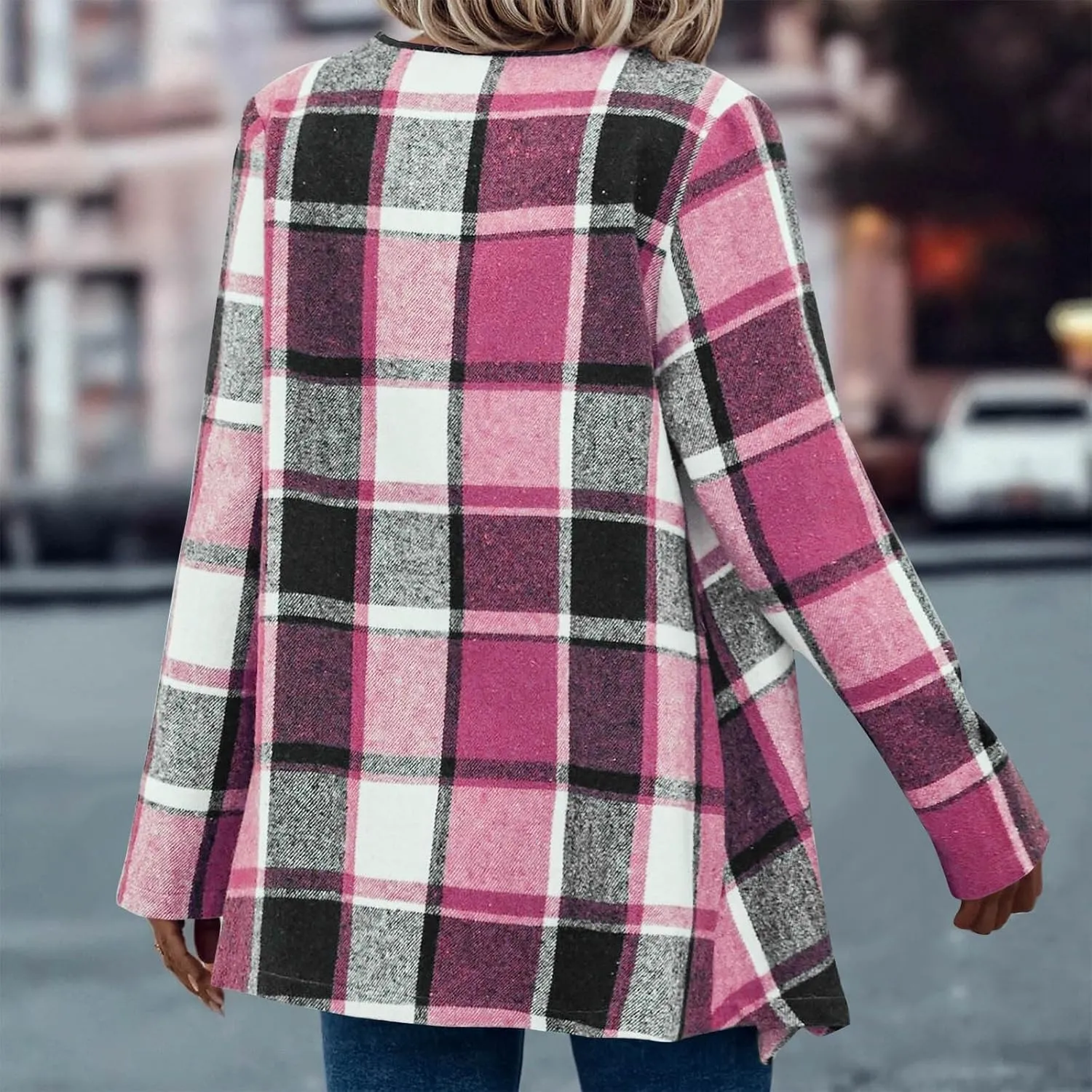 Plaid Jacket for Women Fleece Casual Cardigan Fall Plush Vest Thermal Vests Thick Winter Coats Outwear 2025 Shackets