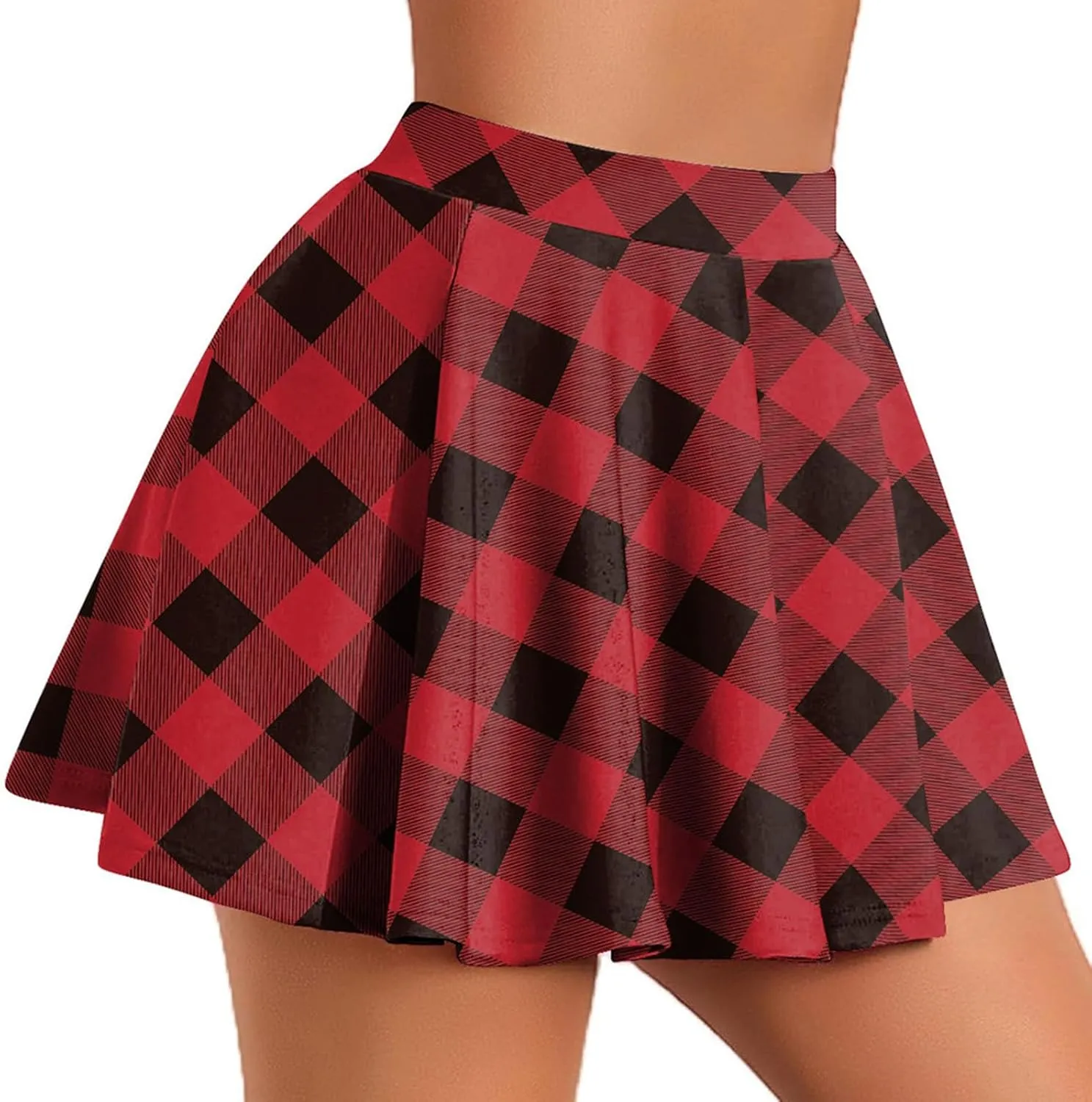 Pleated Mini Skirt for Women Plaid Printed Preppy Short Skirts High Waist A-Line Skater Skirt Fashion Summer Clothes