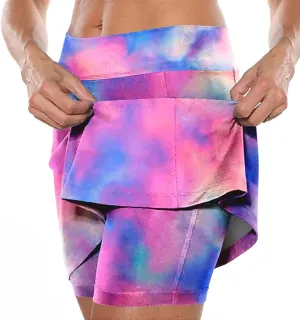 Plus Size Skorts for Curvy Women Summer Tummy Control Athletic Short High Waist Loose Casual Outfits with Pockets