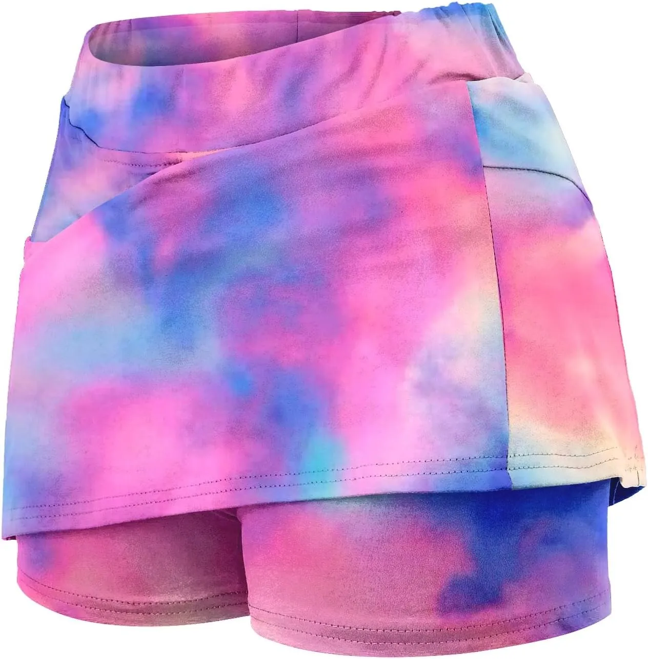 Plus Size Skorts for Curvy Women Summer Tummy Control Athletic Short High Waist Loose Casual Outfits with Pockets