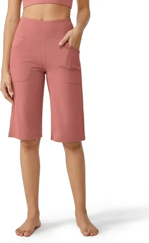 Promover Capri Pants for Women Wide Leg Yoga Cropped Pants with Pockets Loose Casual Summer Pants