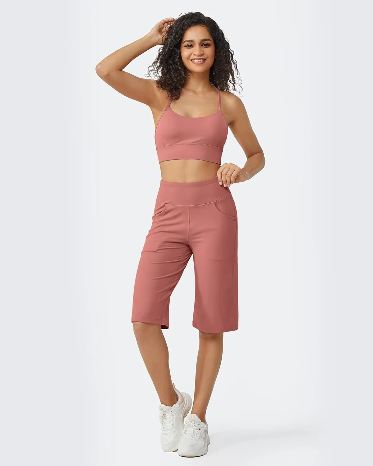 Promover Capri Pants for Women Wide Leg Yoga Cropped Pants with Pockets Loose Casual Summer Pants