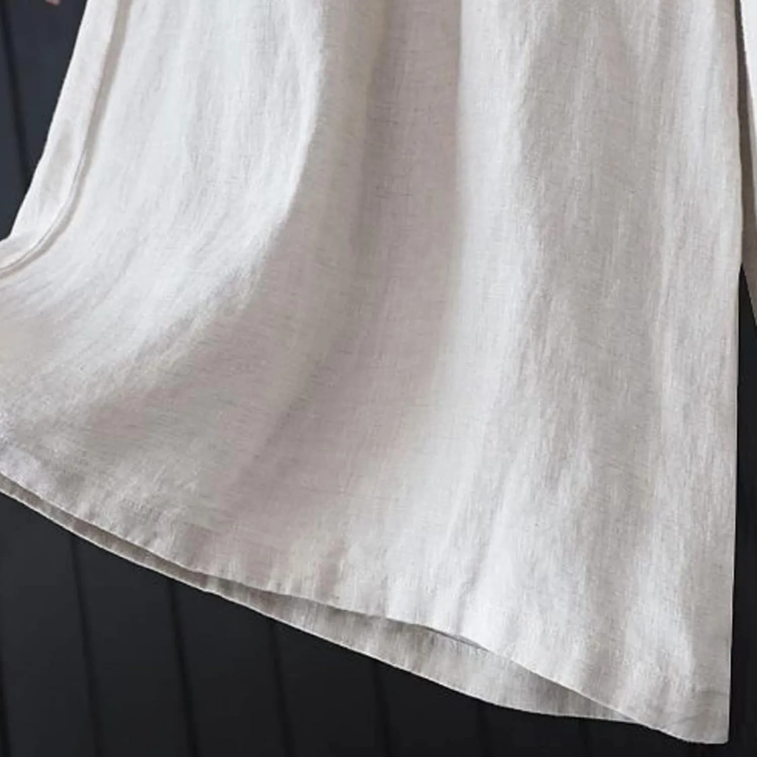 PTOLOCIF Cotton Linen Pants for Women Baggy Wide Leg Trousers Casual Patchwark Elastic Waist Harem Linen Pants with Pcokets