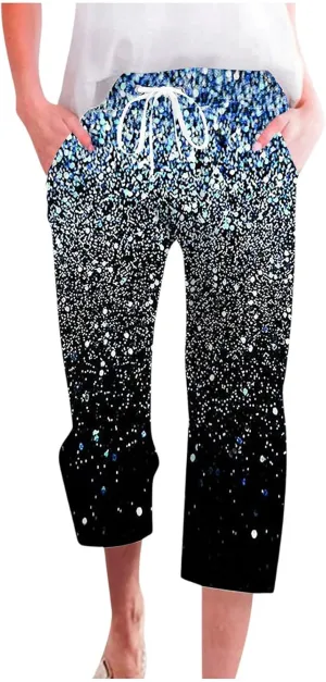 PTOLOCIF Womens Cotton Linen Pants Drawstring Back Elastic Waist Pants High Waist Casual Lounge Trousers with Pockets